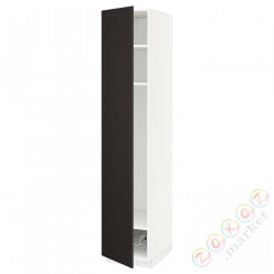 ⭐METOD⭐Высокий шкаф, полки/докторuciany, белый/Кунгсбака антрацит, 40x60x200 cm⭐ИКЕА-09468970