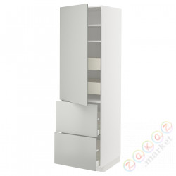 ⭐METOD / MAXIMERA⭐H пополам/4 шу/Drz/2 fr, белый/Havstorp светло-серый, 60x60x200 cm⭐ИКЕА-89538016