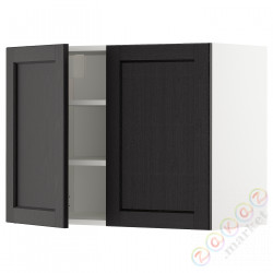 ⭐METOD⭐Навесной шкаф с полками/2 дверь, белый/Lerhyttan черный морилка, 80x60 cm⭐ИКЕА-79454535