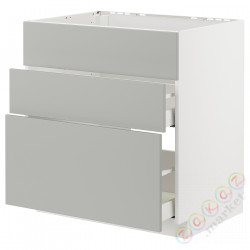 ⭐METOD / MAXIMERA⭐Форма L + 3F/2шу, белый/Havstorp светло-серый, 80x60 cm⭐ИКЕА-99538563