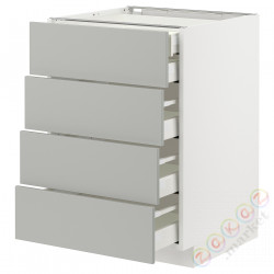 ⭐METOD / MAXIMERA⭐Sза stj 4fr/2n/3śr шу, белый/Havstorp светло-серый, 60x60 cm⭐ИКЕА-89538549