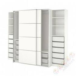 ⭐PAX / MEHAMN⭐Гардероб, белый/2ул. белая, 250x66x201 cm⭐ИКЕА-49433196