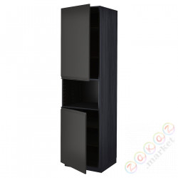 ⭐METOD⭐Ш x В ст микрофон 2Drz/половина, черный/Upplöv матантрацит, 60x60x220 cm⭐ИКЕА-99495337