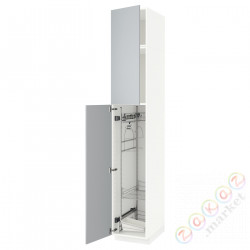 ⭐METOD⭐Высокий шкаф/домашний интерьер, белый/Veddinge Серый, 40x60x240 cm⭐ИКЕА-19464900