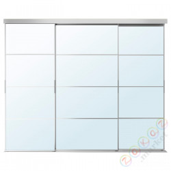 ⭐SKYTTA / AULI⭐Комбинация Drzв и передачаuwnych, алюминий/зеркало, 251x205 cm⭐ИКЕА-49422739