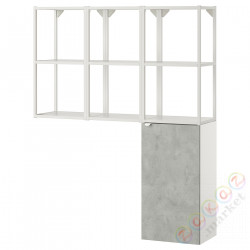 ⭐ENHET⭐Книжный шкаф, белый/имитация бетона, 120x32x150 cm⭐ИКЕА-79331484