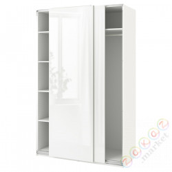 ⭐PAX / HASVIK⭐Гардероб, белый/блеск/белый, 150x66x236 cm⭐ИКЕА-09435965