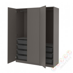 ⭐PAX / FORSAND⭐Гардероб, темно-серый/темно-серый, 150x60x201 cm⭐ИКЕА-39431150