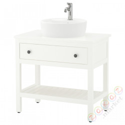 ⭐HEMNES / TORNVIKEN⭐Открытый шкаф с умывальником 45 cm, белый/Voxnan аккумулятор, 82x48x90 cm⭐ИКЕА-79293774