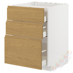 ⭐METOD / MAXIMERA⭐Ша ул/3fr/3шу, белый/Voxtorpподражание. дуб, 60x60 cm⭐ИКЕА-89538441