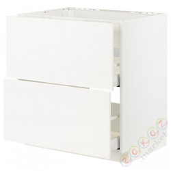 ⭐METOD / MAXIMERA⭐Постоянный шкаф/капюшон zint. с ящиками, белый/Веддинге белый, 80x60 cm⭐ИКЕА-99335607