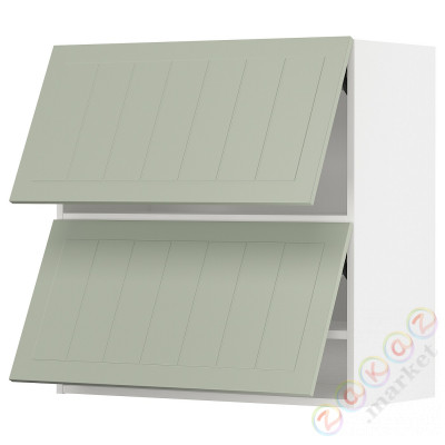 ⭐METOD⭐Горизонтальный шкаф 2 Drzв и открытое касание, белый/Stensund светло-зеленый, 80x80 cm⭐ИКЕА-59486330