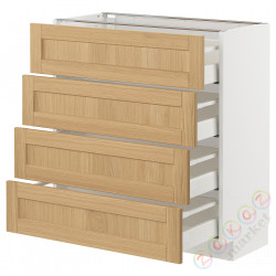 ⭐METOD / MAXIMERA⭐Sза st 4fr/4шу, белый/Forsbacka дуб, 80x37 cm⭐ИКЕА-09509206
