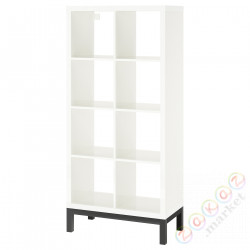 ⭐KALLAX⭐Книжный шкаф с ramą nośną, блеск/белый/черный, 77x164 cm⭐ИКЕА-79442646