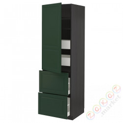 ⭐METOD / MAXIMERA⭐H пополам/4 шу/Drz/2 fr, черный/Bodbyn темно-зеленый60x60x200 cm⭐ИКЕА-49378623