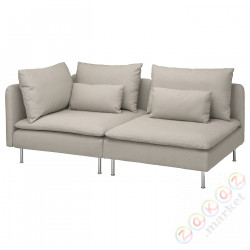 ⭐SODERHAMN⭐Диван 3-человекowa, с открытым концом/Fridtuna светло-бежевый⭐ИКЕА-79449695