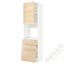 ⭐METOD / MAXIMERA⭐Кабинет высокой температуры/Drz/3 шу, белый/Askersund яркий узор ясеня, 60x60x220 cm⭐ИКЕА-09464302