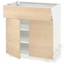 ⭐METOD / MAXIMERA⭐Затененный ящик/2 Drz, белый/Askersund яркий узор ясеня, 80x37 cm⭐ИКЕА-09454925