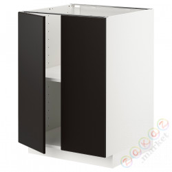 ⭐METOD⭐Кабинет stj/полки/2 дверь, белый/Кунгсбака антрацит, 60x60 cm⭐ИКЕА-19465462