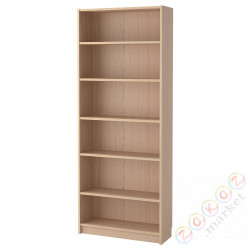 ⭐BILLY⭐Книжный шкаф, дубовый шпон, беленый, 80x28x202 cm⭐ИКЕА-90404209
