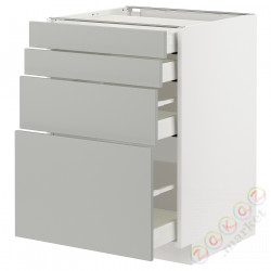 ⭐METOD / MAXIMERA⭐Sза st 4fr/4шу, белый/Havstorp светло-серый, 60x60 cm⭐ИКЕА-69539333