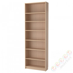 ⭐BILLY⭐Книжный шкаф с надставкой, дубовый шпон, беленый, 80x28x237 cm⭐ИКЕА-89249950