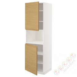 ⭐METOD⭐Ш x В ст микрофон 2Drz/половина, белый/Voxtorpподражание. дуб, 60x60x200 cm⭐ИКЕА-09538124