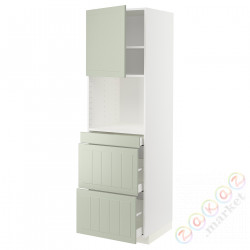 ⭐METOD / MAXIMERA⭐Обувь для микрокомбо дверь/3шу, белый/Stensund светло-зеленый, 60x60x200 cm⭐ИКЕА-39487057