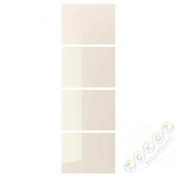 ⭐HOKKSUND⭐4 панели для каркаса Drzв и скольжение, блеск светло-бежевый, 75x236 cm⭐ИКЕА-40373804