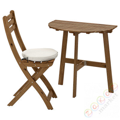 ⭐ASKHOLMEN⭐Настенный стол +1 кресло, вызов, светло-коричневое пятно/Frösön/Дувхольмен бежевый⭐ИКЕА-29268946