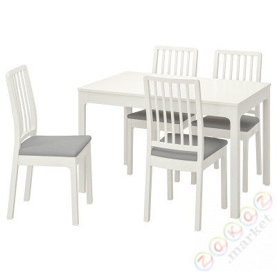 ⭐EKEDALEN / EKEDALEN⭐Таблица и 4 стулья, белый/Orrsta светло-серый, 120/180 cm⭐ИКЕА-79296857