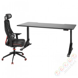 ⭐UPPSPEL / MATCHSPEL⭐стол письменный gamingowe i cesło, черный⭐ИКЕА-79437485