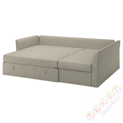 ⭐HOLMSUND⭐Угловой диван-кровать, Borgunda бежевый⭐ИКЕА-59516898