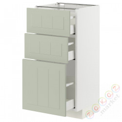 ⭐METOD / MAXIMERA⭐Напольный шкаф с 3 ящики, белый/Stensund светло-зеленый, 40x37 cm⭐ИКЕА-19486520