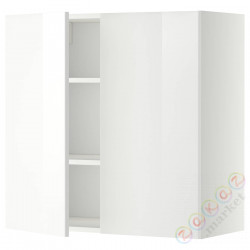 ⭐METOD⭐Навесной шкаф с полками/2 дверь, белый/Рингхульт белый, 80x80 cm⭐ИКЕА-59458921