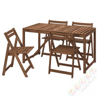 ⭐NAMMARO⭐Таблица +4 складные стулья, сад, светло-коричневое пятно, 140 cm⭐ИКЕА-19544723