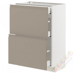 ⭐METOD / MAXIMERA⭐Кабинет stj 2fr/3шу, белый/Upplöv матciemnoбежевый, 60x37 cm⭐ИКЕА-39492006