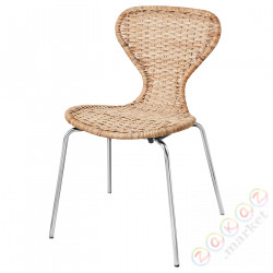 ⭐ALVSTA⭐Стул, wykonano ręcznт.е.ротанг/Sefast хром⭐ИКЕА-59481568