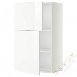 ⭐METOD⭐Навесной шкаф с полками/2 дверь, белый/Рингхульт белый, 60x100 cm⭐ИКЕА-29465386