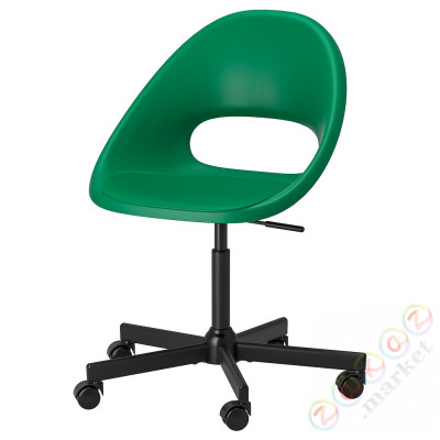 ⭐ELDBERGET / MALSKAR⭐Вращающийся стул, зеленый/черный⭐ИКЕА-19444422
