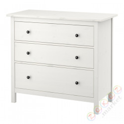 ⭐HEMNES⭐Комод, 3 ящики, белое пятно, 108x96 cm⭐ИКЕА-80424745