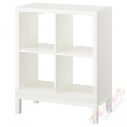 ⭐KALLAX⭐Книжный шкаф с ramą nośną, блеск/белый/белый, 77x94 cm⭐ИКЕА-09442621