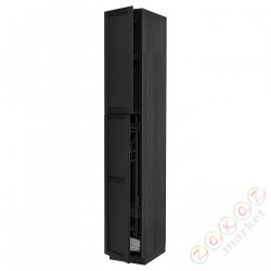 ⭐METOD⭐Высокий шкаф/домашний интерьер, черный/Lerhyttan черный морилка, 40x60x240 cm⭐ИКЕА-39465970