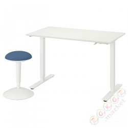 ⭐TROTTEN / NILSERIK⭐Taboret для сидения/стоя, белый/темно-синий⭐ИКЕА-99501423