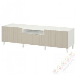 ⭐BESTA⭐Тумба под ТВ, белый/Sutterviken/Каббарп серо-бежевый, 180x42x48 cm⭐ИКЕА-99398968