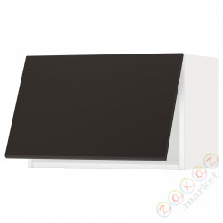 ⭐METOD⭐Шкаф навесной горизонтальный с кнопкой открывания, белый/Кунгсбака антрацит, 60x40 cm⭐ИКЕА-09394432