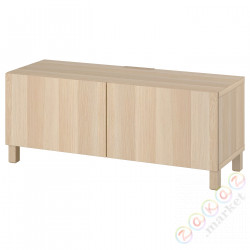 ⭐BESTA⭐Тумба под ТВ с дверь, под беленый дуб/Лаппвикен/Stubbarp под беленый дуб, 120x42x48 cm⭐ИКЕА-39419624