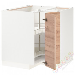 ⭐METOD⭐Тумба угловая с каруселью, белый/Voxtorpподражание. дуб, 88x88 cm⭐ИКЕА-79411386