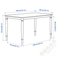 ⭐DANDERYD / INGOLF⭐Таблица и 4 стулья, черный/Нолхага серо-бежевый, 130 cm⭐ИКЕА-49544284