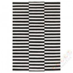 ⭐STOCKHOLM⭐Коврик ровный, wykonano ręcznie/полосатый черный/белый с оттенком, 170x240 cm⭐ИКЕА-80104862